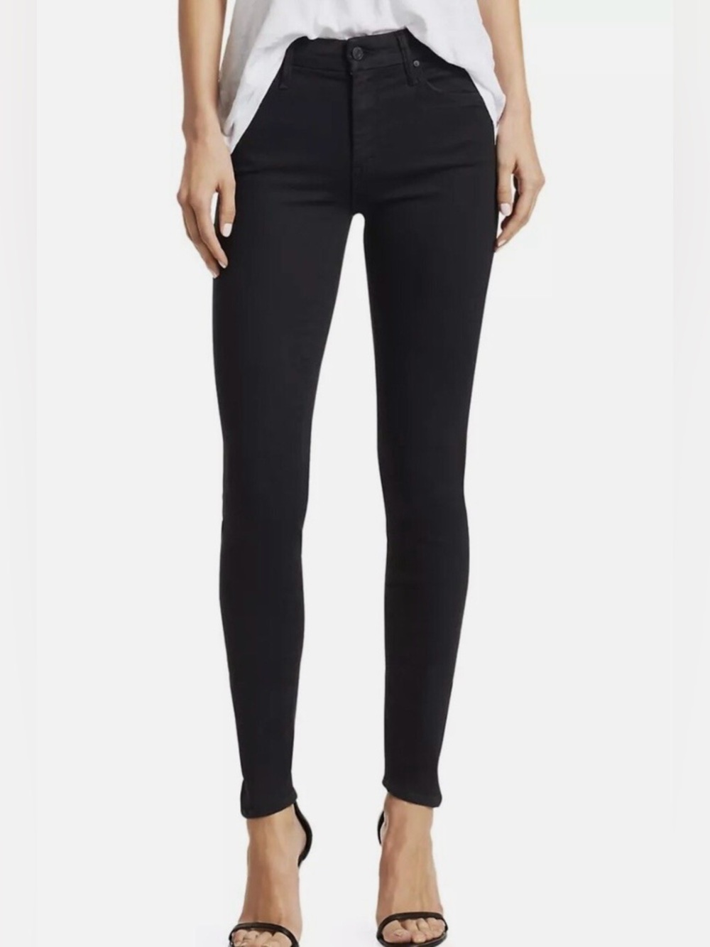 MOTHER Black Skinny Jeans - High Rise Stretch